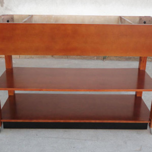 Cherry Wood Hotel Bathroom Vanity with 2 wood Shelves