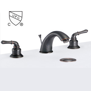 3 holes Black Brass faucet in brushed finish.