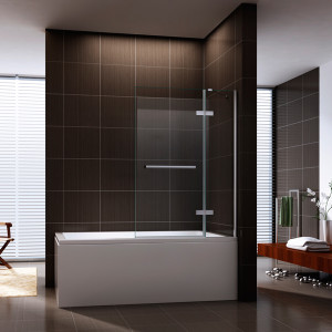 2 pieces Glass Shower Door with Bathtub