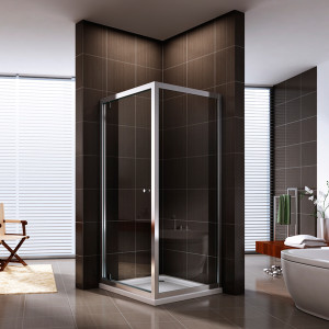Brushed Nickel Frame Glass Shower Enclosure