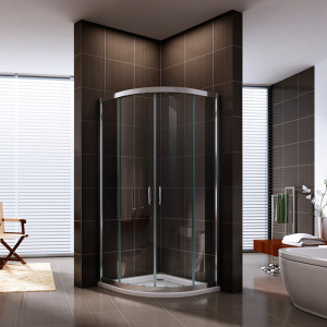 Brushed Nickel Frame Half Round corner Shower Enclosure