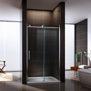 Glass Shower Room with Sliding Glass Door